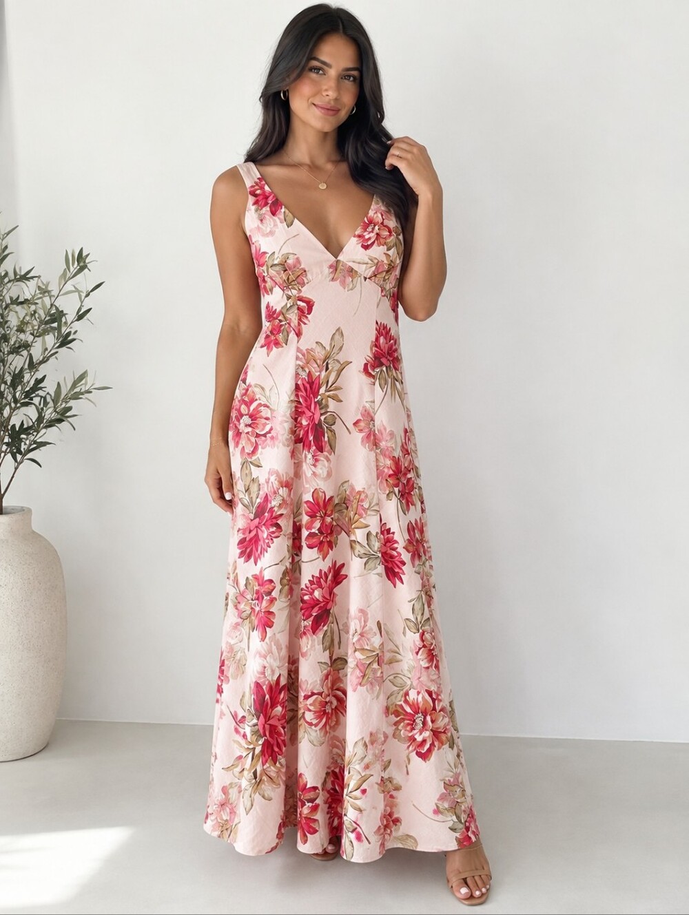 Anthropologie Paper Heart Women's Floral Print Maxi Dress Size XL Boho Feminine